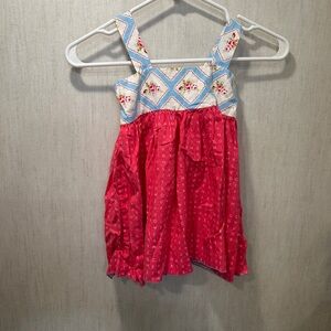 Charming Pink and Blue Kids Tank Top